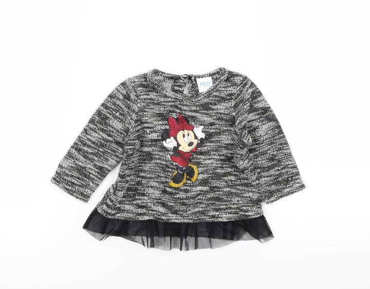 Disney Girls Grey   Pullover Jumper Size 3-6 Months