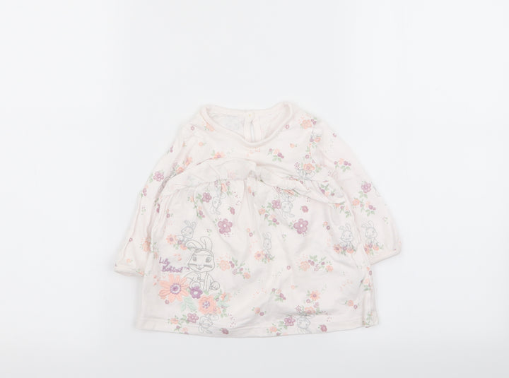 Asda George Girls Multicoloured Floral T-Shirt Dress Size 3-6 Months