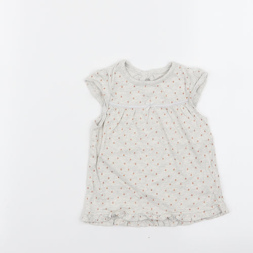 Asda George Girls Grey Polka Dot  Basic Tank Size 3-6 Months
