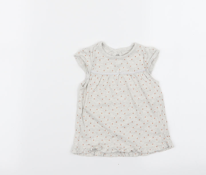 Asda George Girls Grey Polka Dot Basic Tank Size 3-6 Months