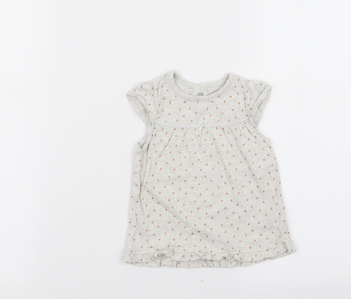 Asda George Girls Grey Polka Dot  Basic Tank Size 3-6 Months