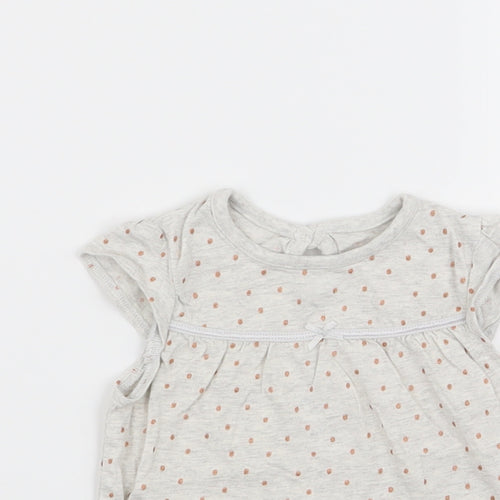 Asda George Girls Grey Polka Dot  Basic Tank Size 3-6 Months