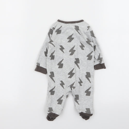 Minoti Boys Grey   Babygrow One-Piece Size 0-3 Months