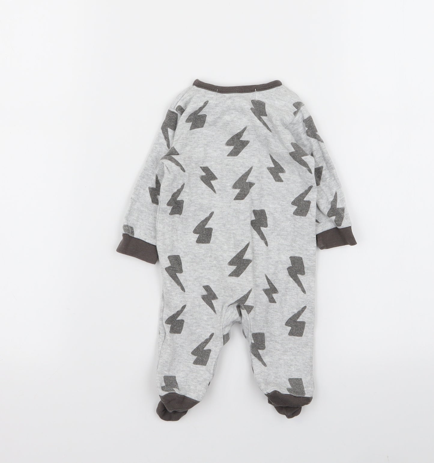 Minoti Boys Grey   Babygrow One-Piece Size 0-3 Months