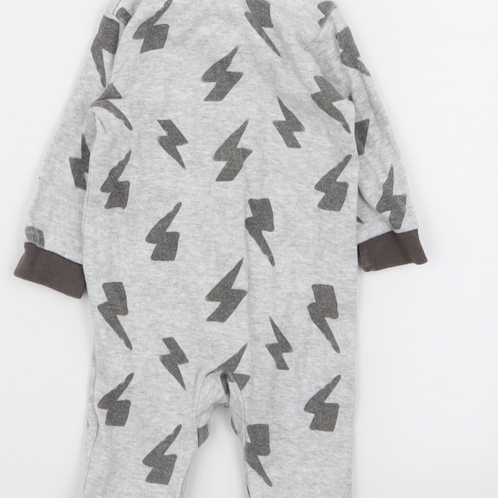 Minoti Boys Grey   Babygrow One-Piece Size 0-3 Months
