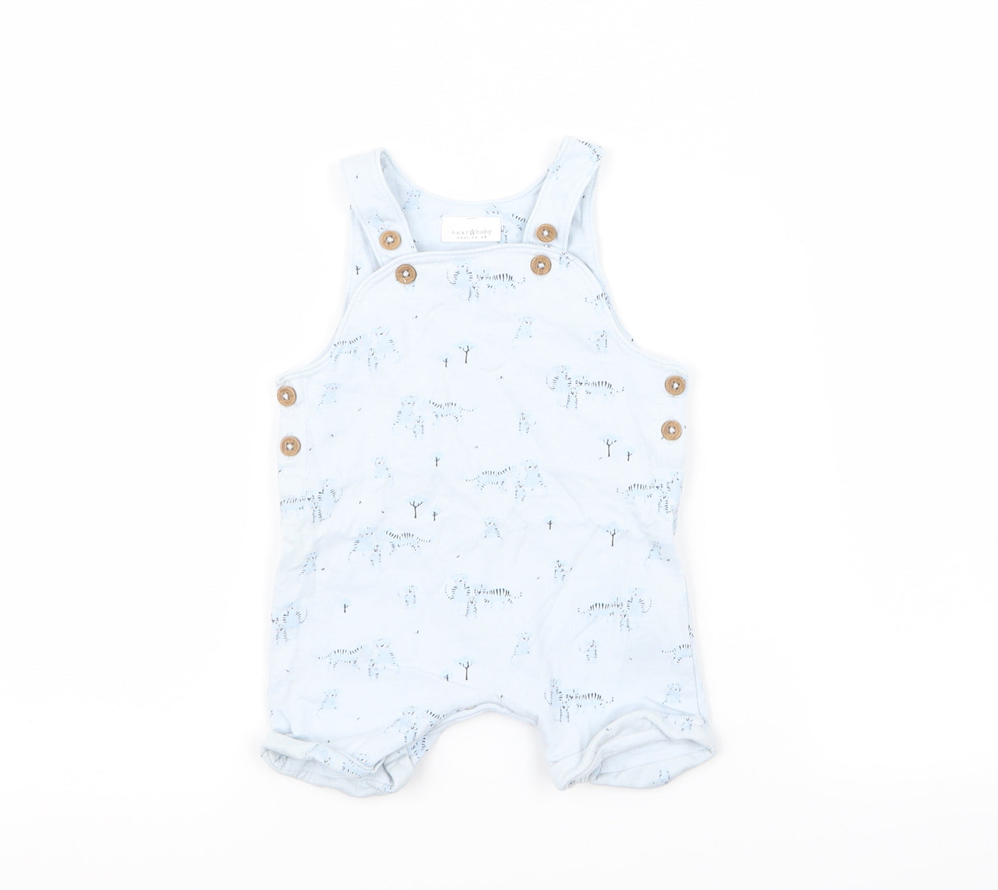 NEXT Boys Blue Animal Print  Dungaree One-Piece Size 0-3 Months
