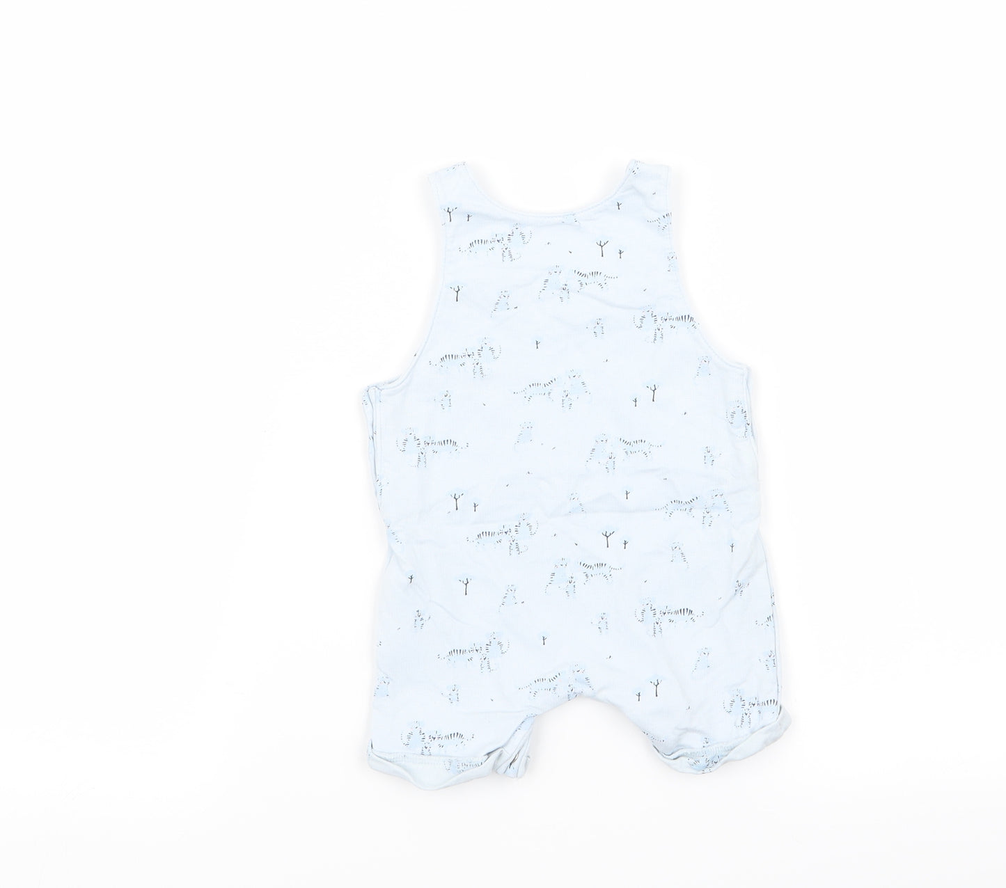 NEXT Boys Blue Animal Print  Dungaree One-Piece Size 0-3 Months