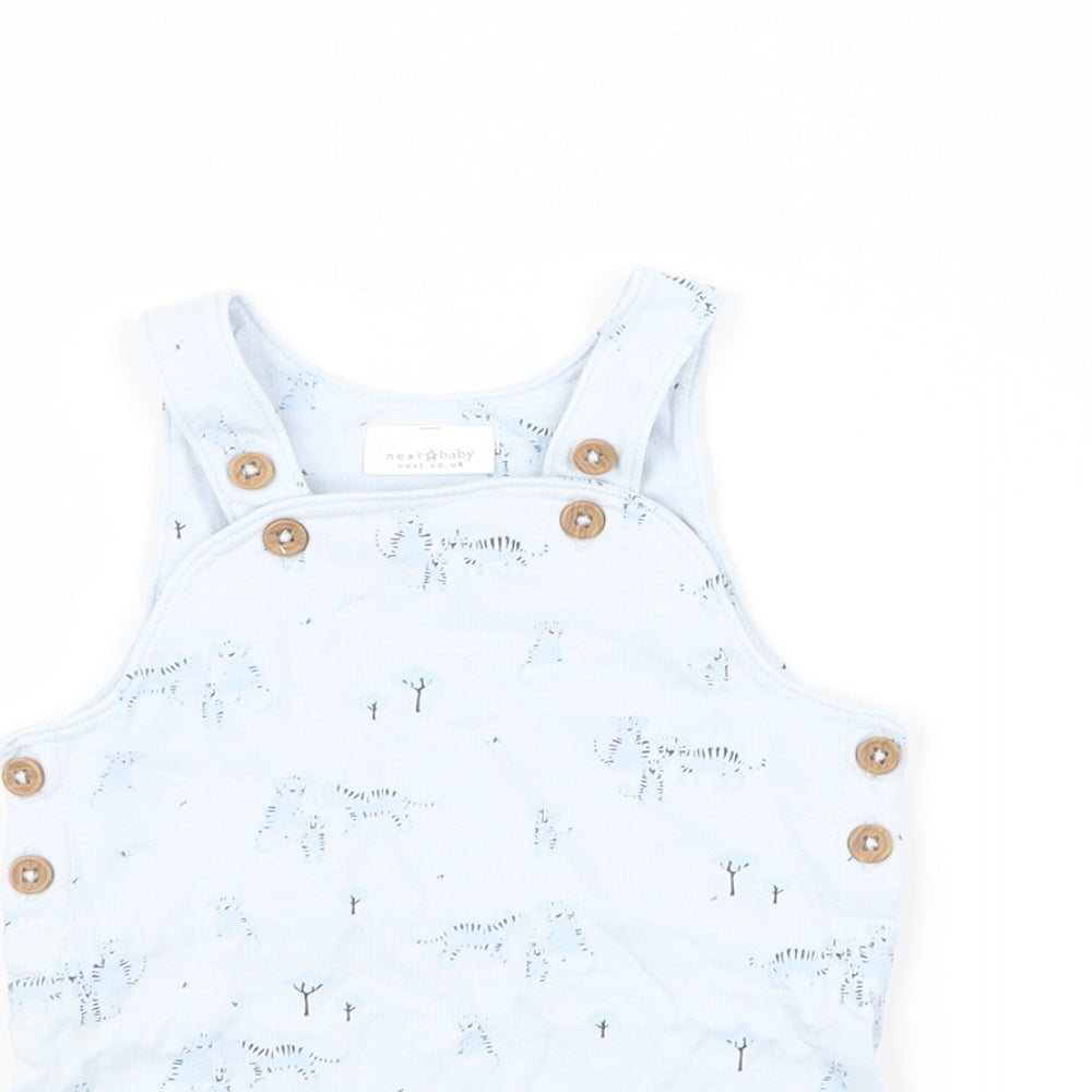 NEXT Boys Blue Animal Print  Dungaree One-Piece Size 0-3 Months
