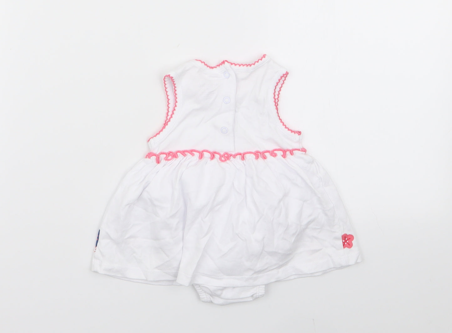 Absorba Girls White Floral  Fit & Flare  Size 0-3 Months