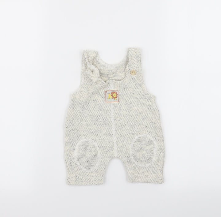 Asda George Baby Beige Dungaree One-Piece Size 0-3 Months