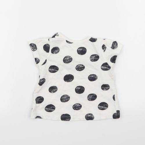Nutmeg Girls White Polka Dot  Basic T-Shirt Size 3-6 Months
