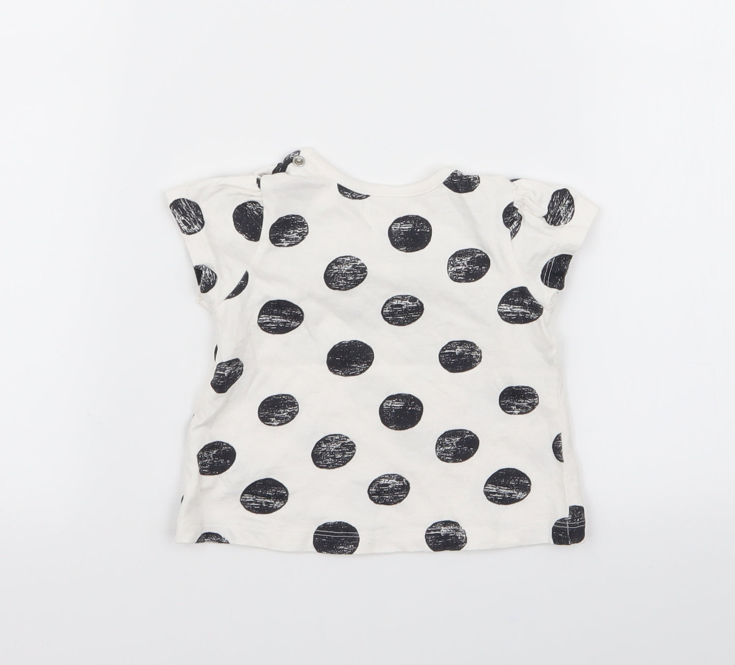 Nutmeg Girls White Polka Dot  Basic T-Shirt Size 3-6 Months