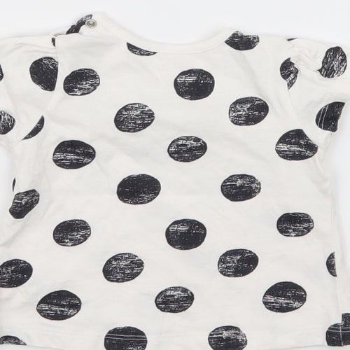 Nutmeg Girls White Polka Dot  Basic T-Shirt Size 3-6 Months
