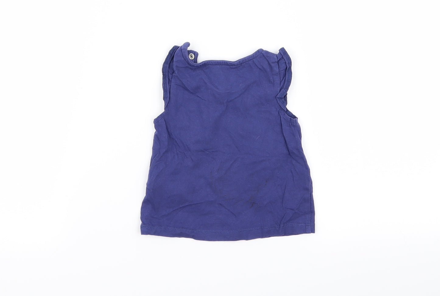 F&F Girls Blue Floral  Basic Tank Size 0-3 Months