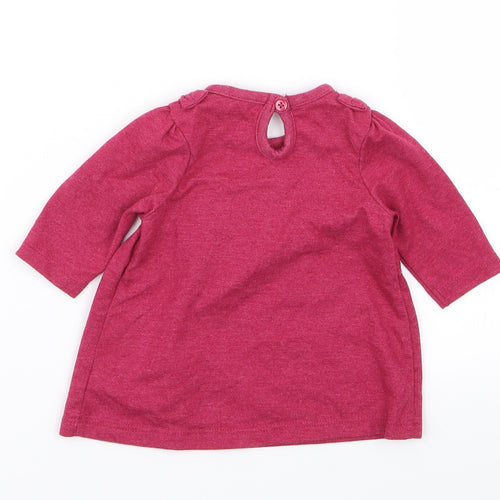 Asda George Girls Purple Floral  T-Shirt Dress  Size 0-3 Months