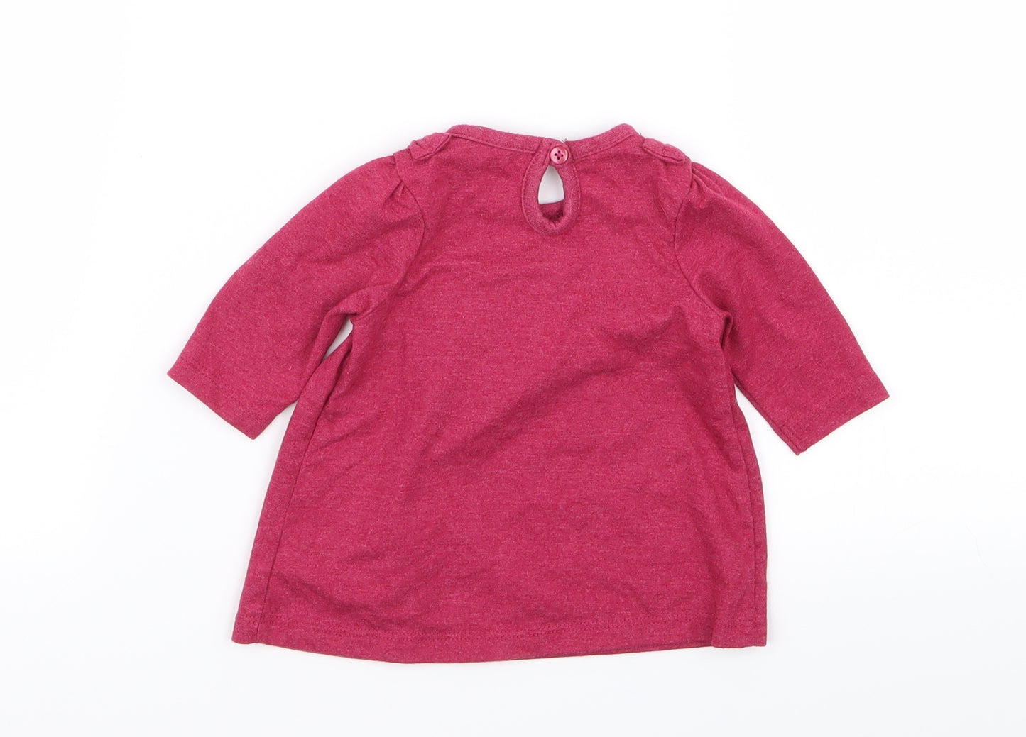 Asda George Girls Purple Floral  T-Shirt Dress  Size 0-3 Months