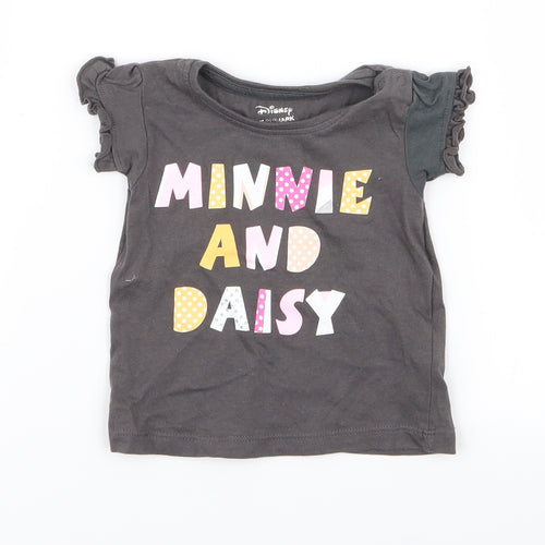 Primark Girls Grey   Basic T-Shirt Size 3-6 Months  - disney
