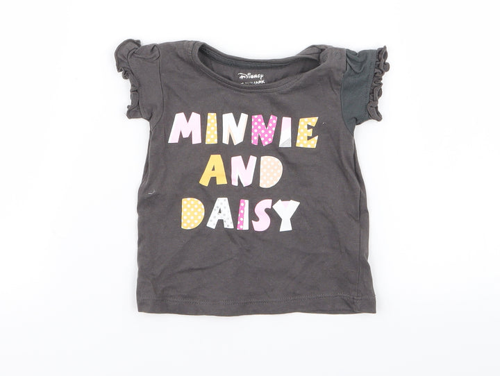Primark Girls Grey Basic T-Shirt Size 3-6 Months - disney