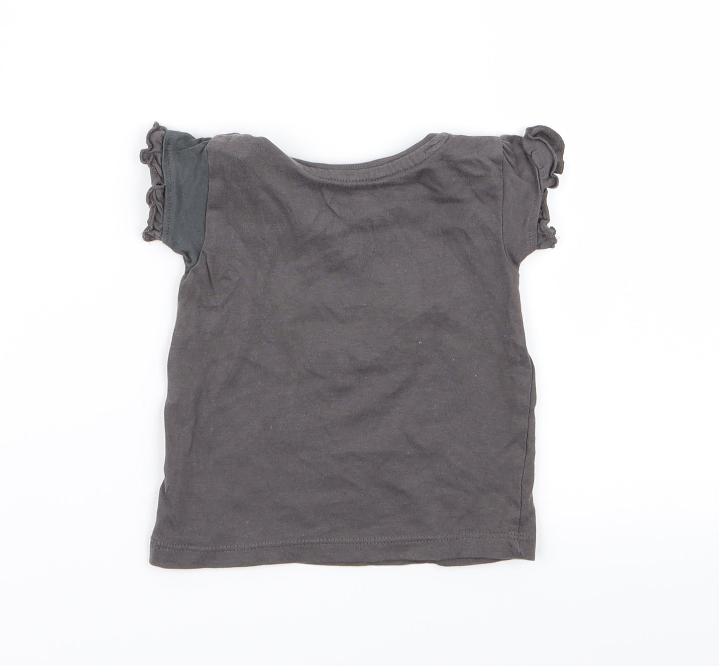 Primark Girls Grey   Basic T-Shirt Size 3-6 Months  - disney