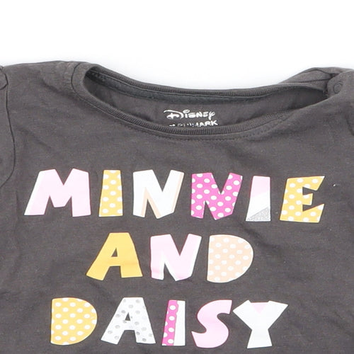 Primark Girls Grey   Basic T-Shirt Size 3-6 Months  - disney