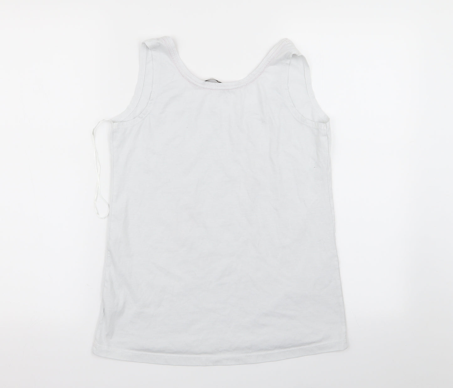TU Womens White Floral  Basic Tank Size 8