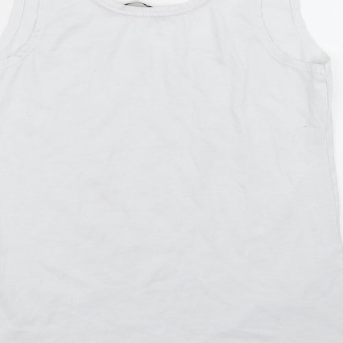 TU Womens White Floral  Basic Tank Size 8