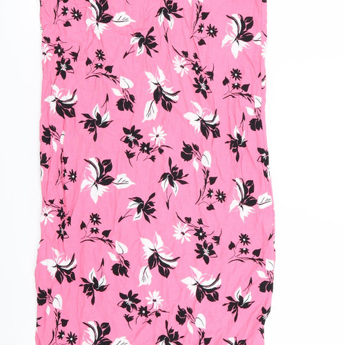 M&S Womens Pink Floral  A-Line  Size 10