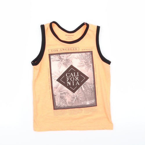 Primark Boys Orange   Basic Tank Size 4-5 Years