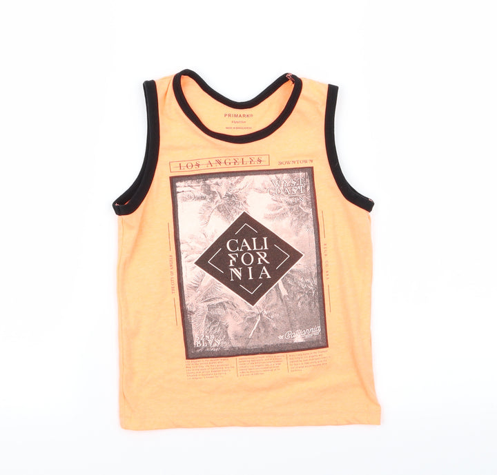Primark Boys Orange   Basic Tank Size 4-5 Years