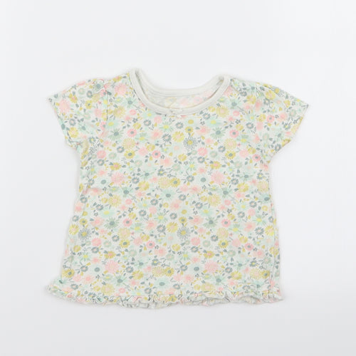 Asda George Girls Multicoloured Floral  Basic T-Shirt Size 3-6 Months