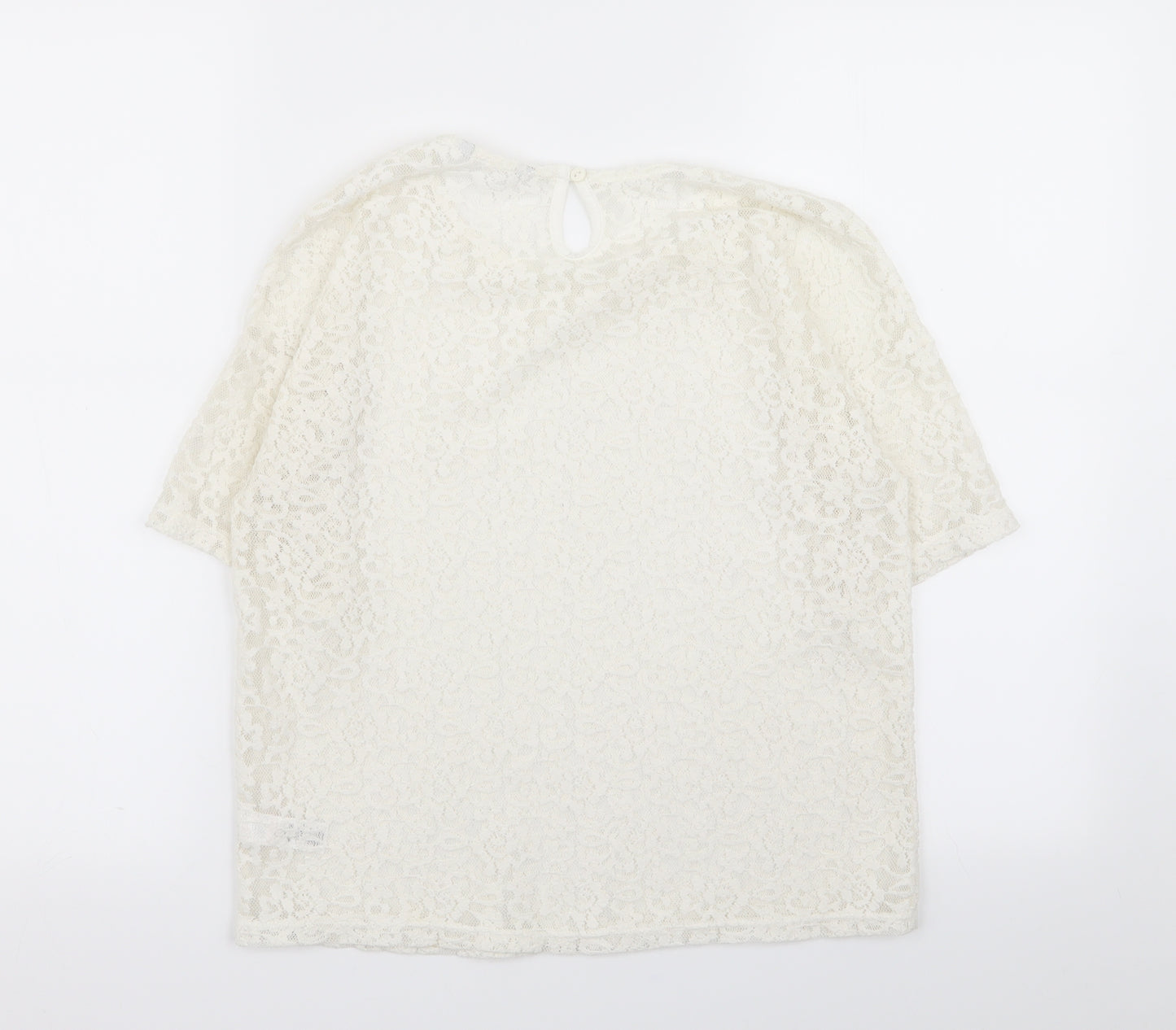 Asda George Girls White Geometric  Basic T-Shirt Size 11-12 Years