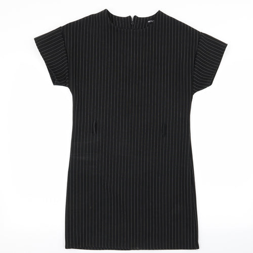 PLT Womens Black Striped  A-Line  Size 6