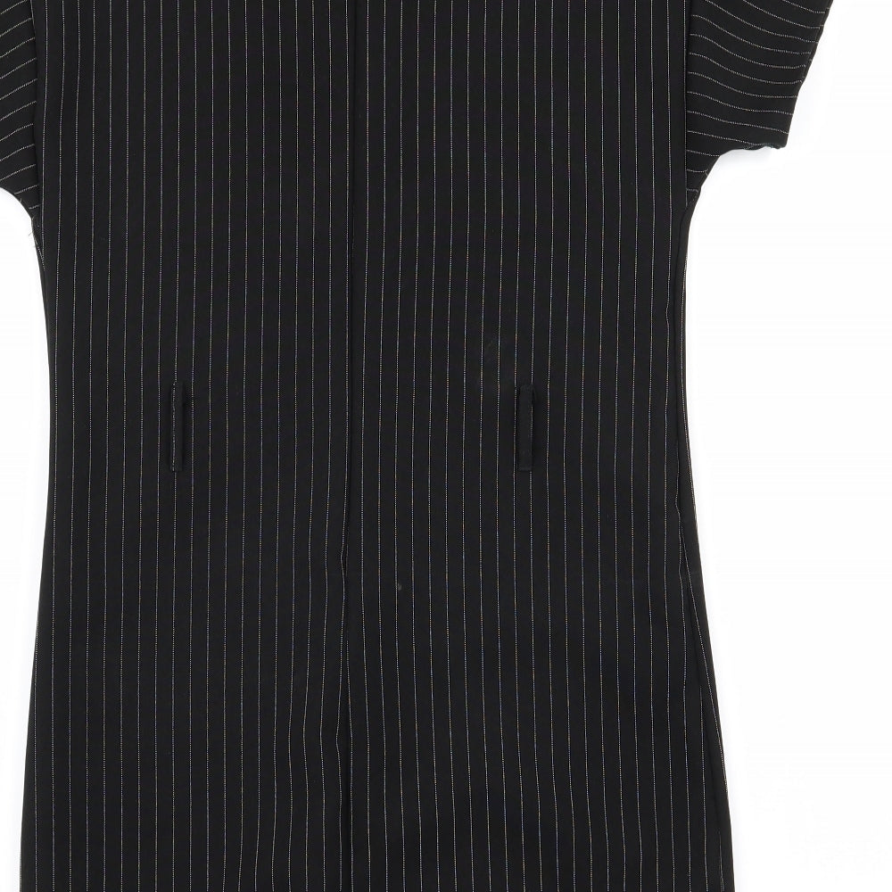 PLT Womens Black Striped  A-Line  Size 6