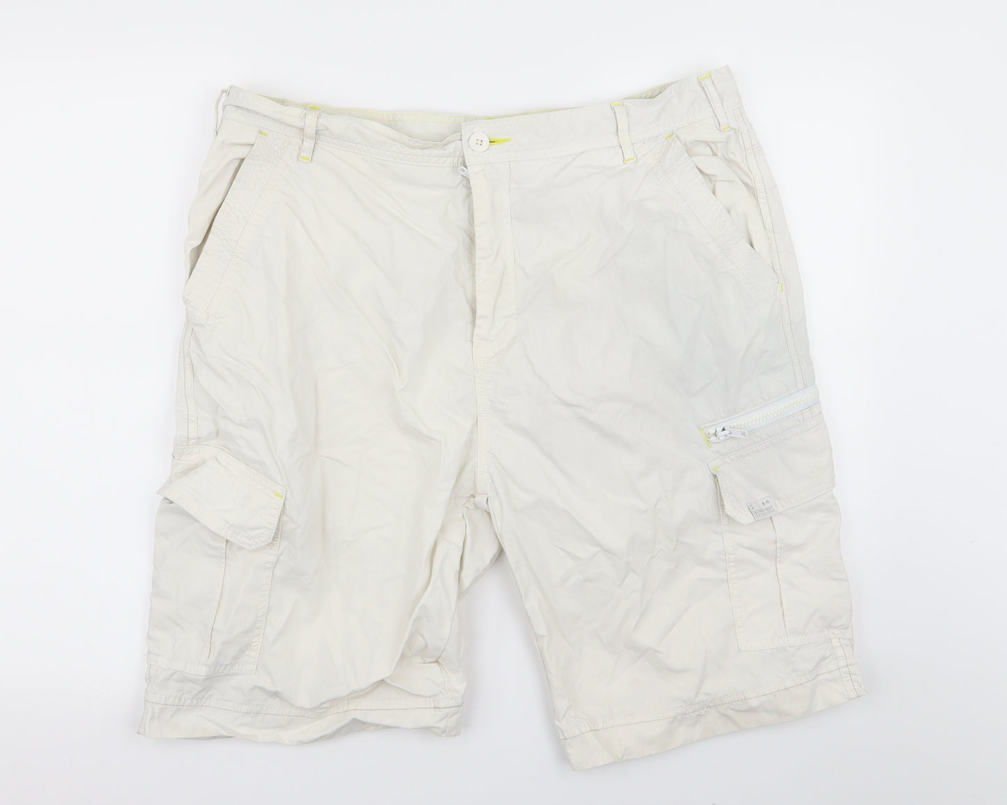 NEXT Mens Ivory   Cargo Shorts Size 38 in