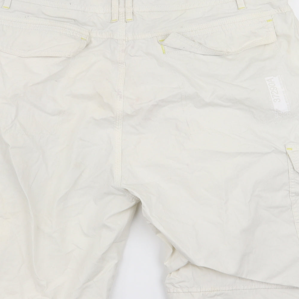 NEXT Mens Ivory   Cargo Shorts Size 38 in
