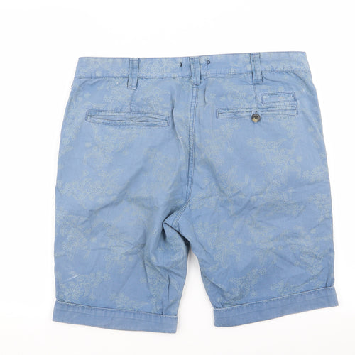 Cedar Wood State Mens Blue Geometric  Chino Shorts Size 34 in