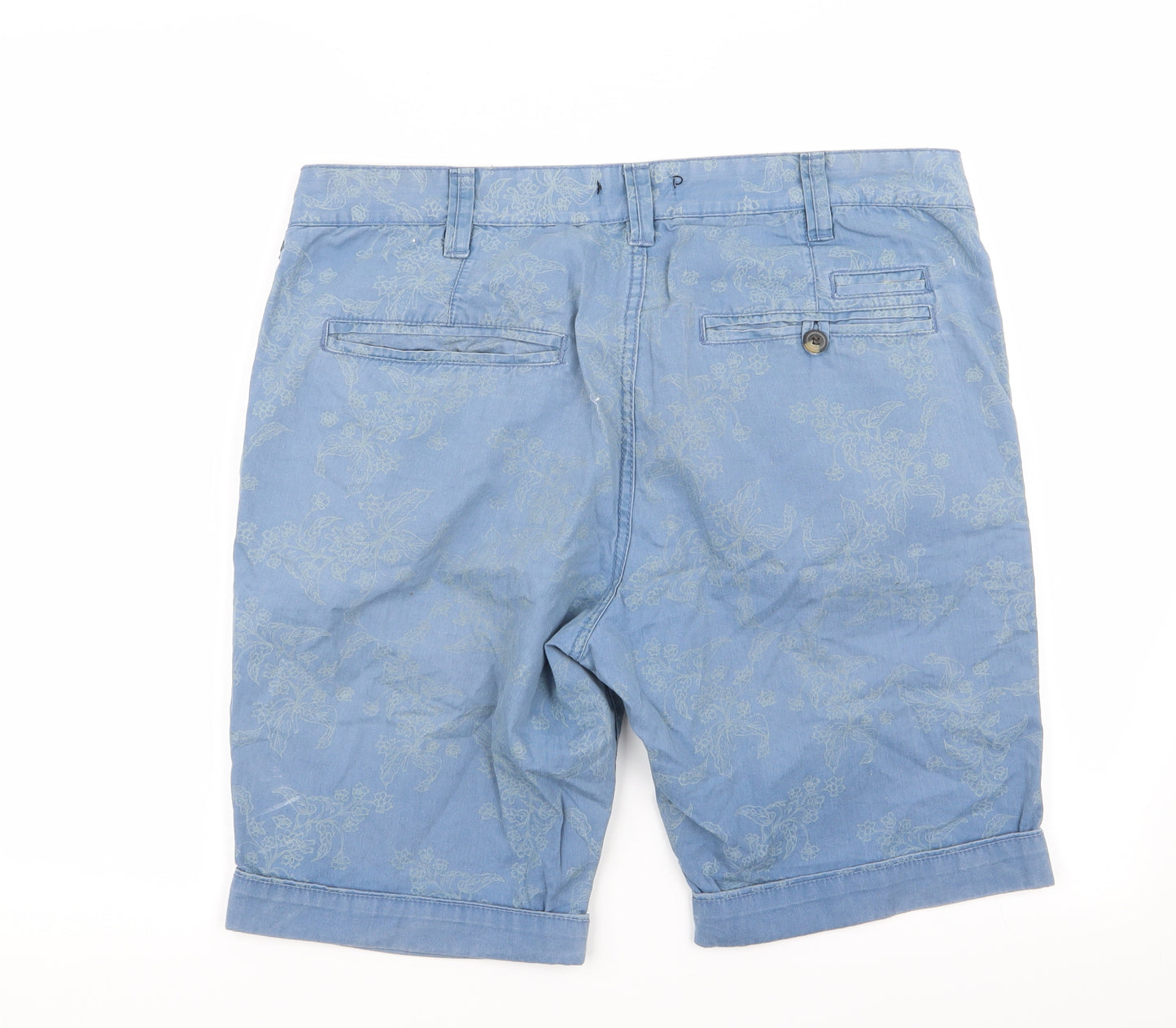 Cedar Wood State Mens Blue Geometric  Chino Shorts Size 34 in