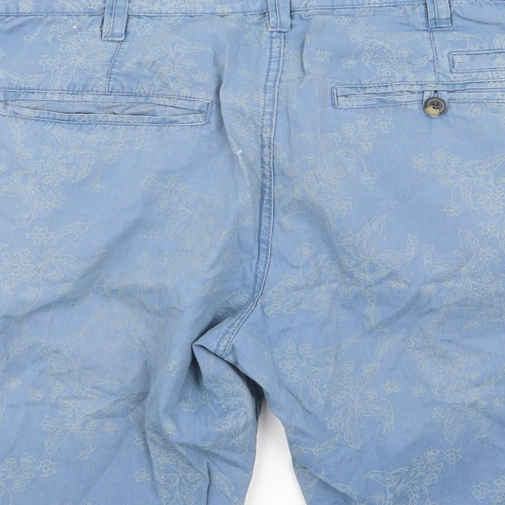 Cedar Wood State Mens Blue Geometric  Chino Shorts Size 34 in