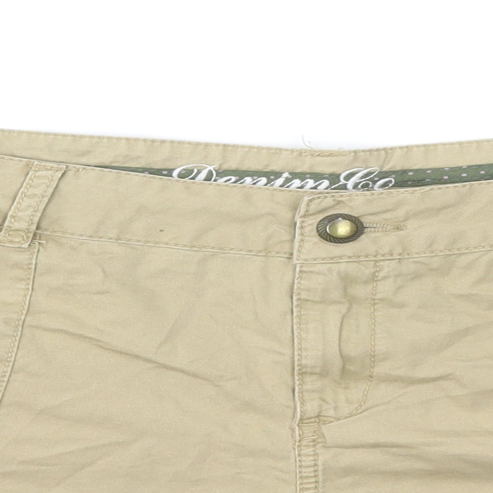 DENIM&CO Womens Beige   Cut-Off Shorts Size 16