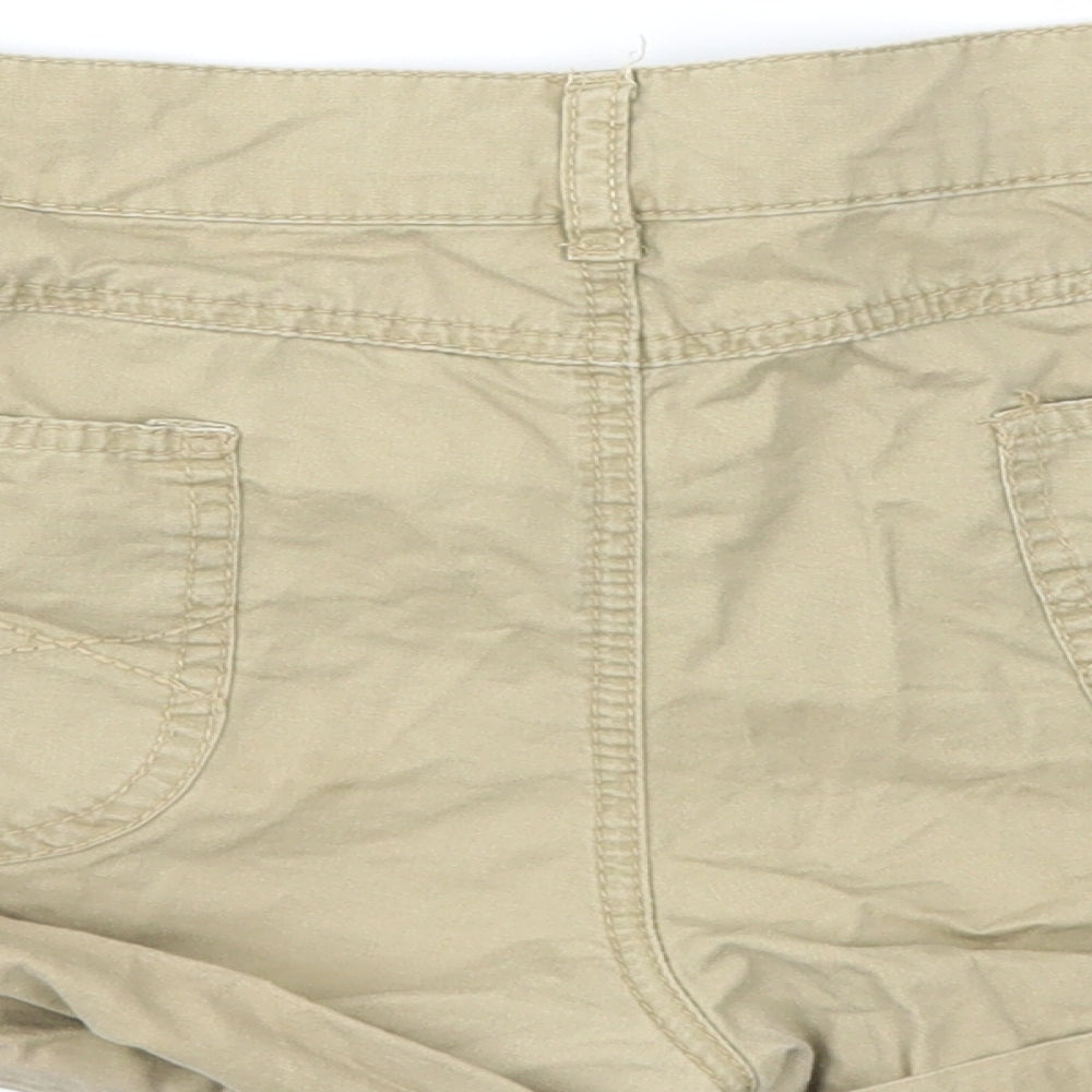 DENIM&CO Womens Beige   Cut-Off Shorts Size 16