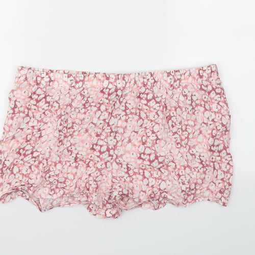 Very Womens Pink Animal Print  Cut-Off Shorts Size 16 - Stretch waistband