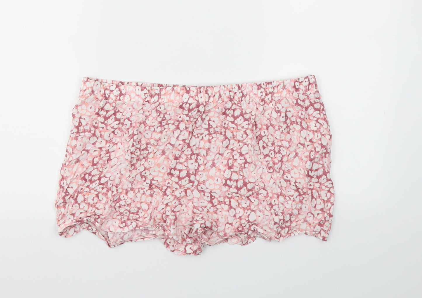 Very Womens Pink Animal Print  Cut-Off Shorts Size 16 - Stretch waistband