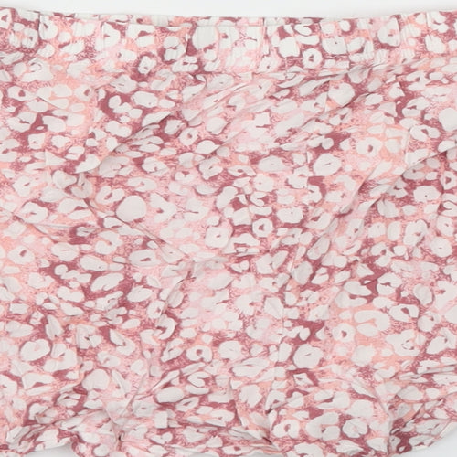 Very Womens Pink Animal Print  Cut-Off Shorts Size 16 - Stretch waistband