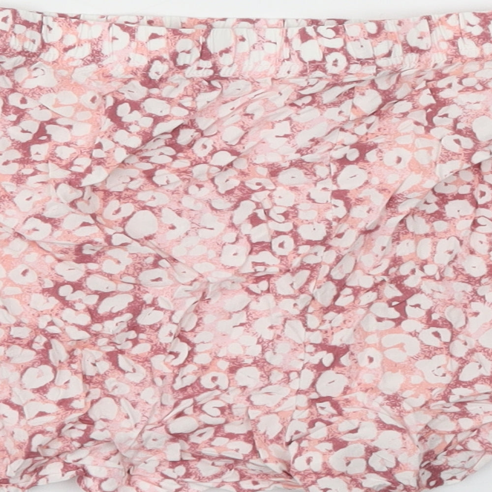 Very Womens Pink Animal Print  Cut-Off Shorts Size 16 - Stretch waistband