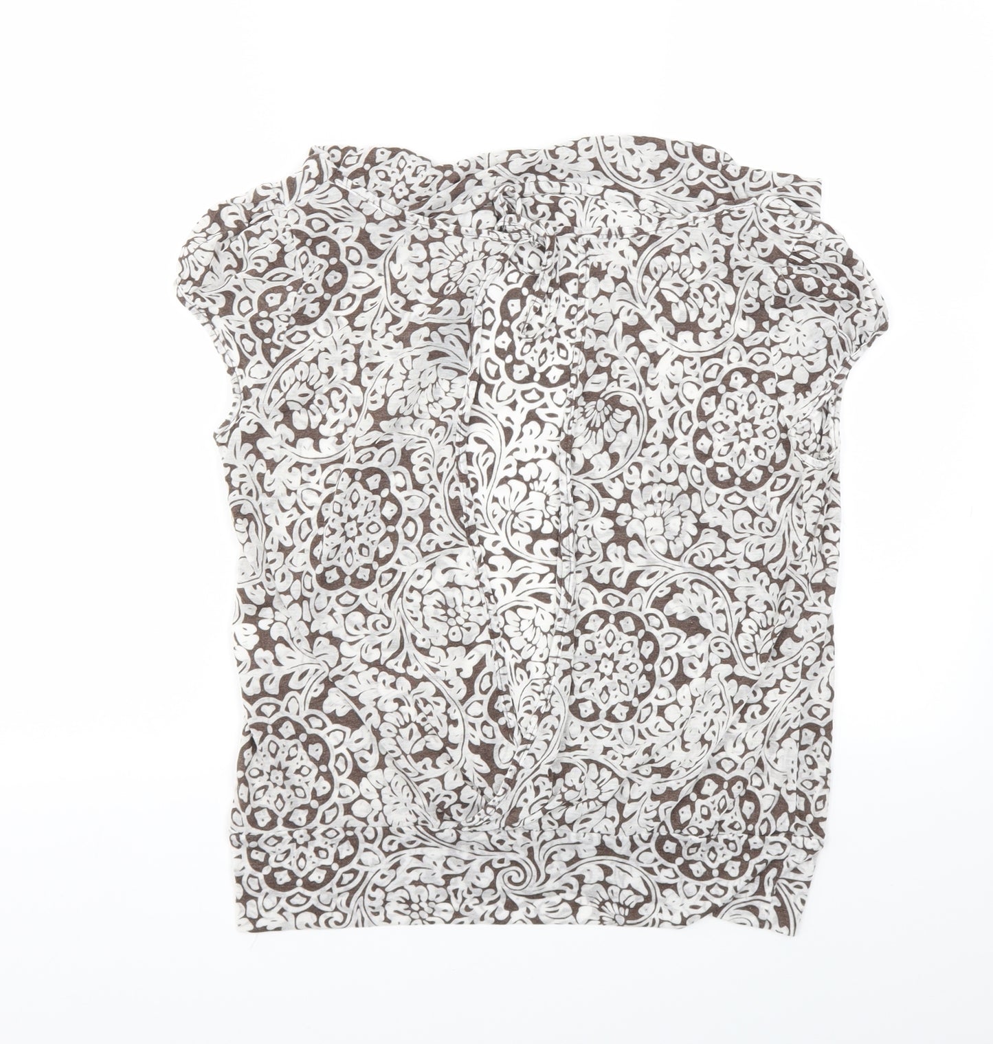 WESTONE Womens Brown Floral  Basic T-Shirt Size 12