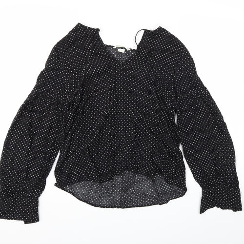 H&M Womens Black Polka Dot  Basic Blouse Size 6