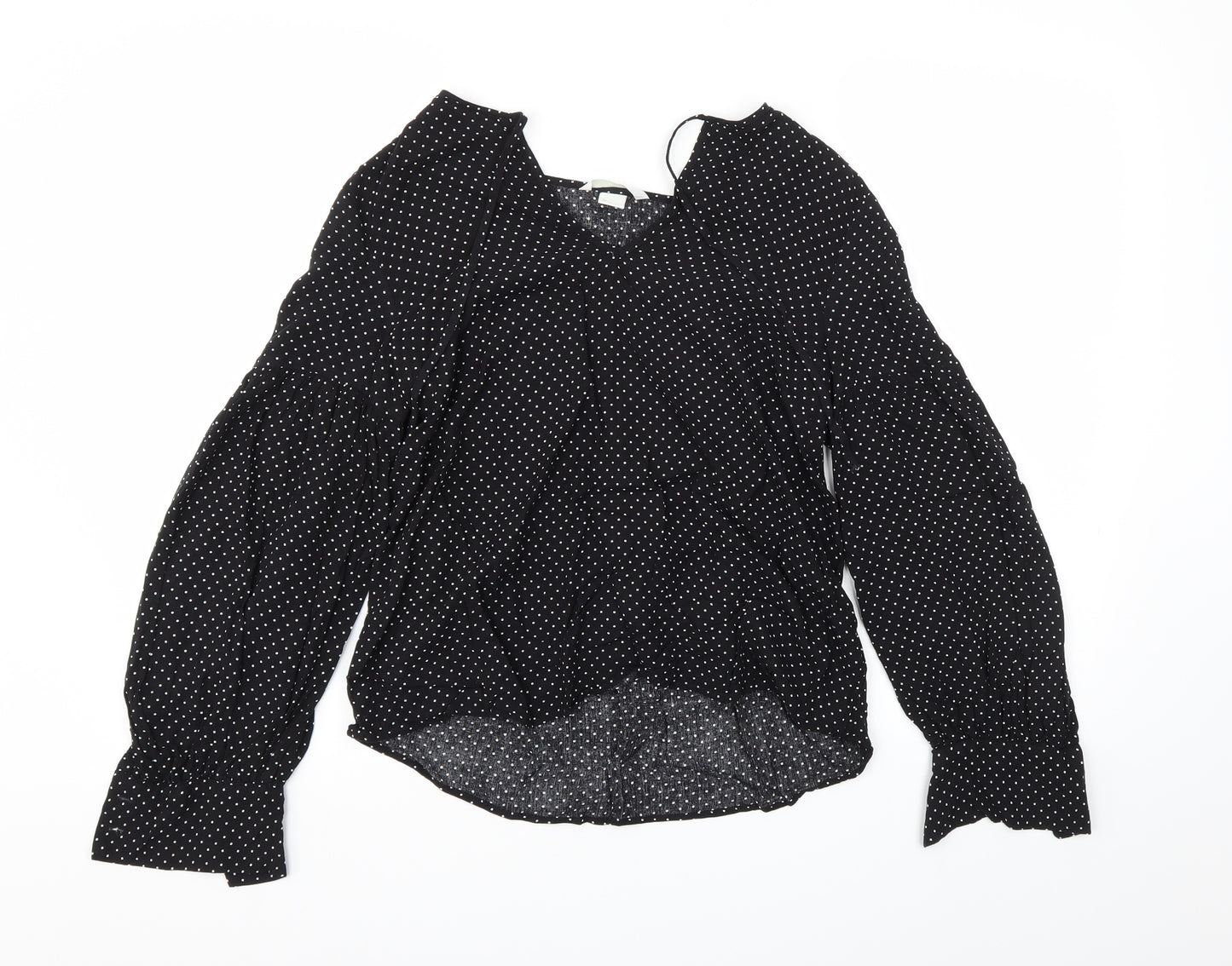 H&M Womens Black Polka Dot  Basic Blouse Size 6