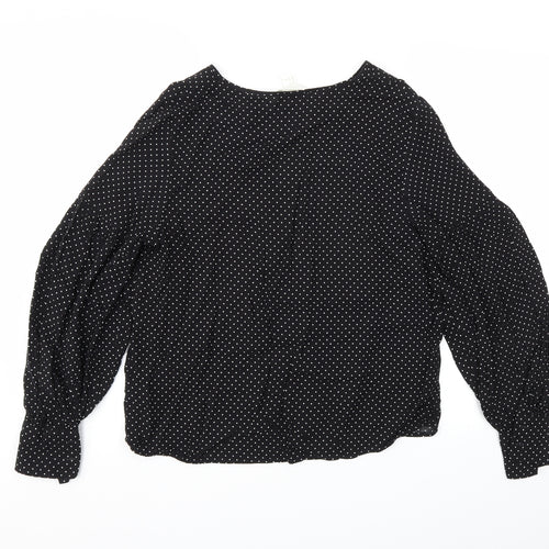 H&M Womens Black Polka Dot  Basic Blouse Size 6