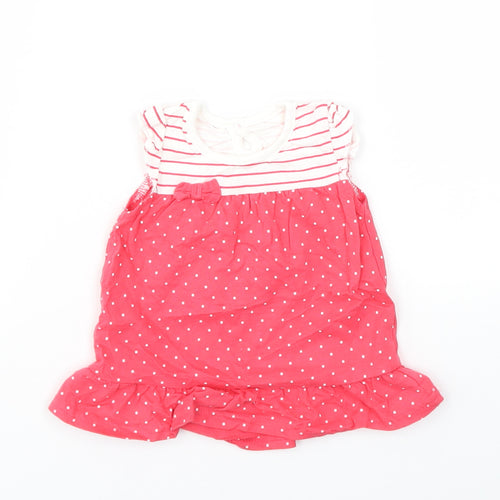 George Boys Red Striped  Fit & Flare  Size 0-3 Months