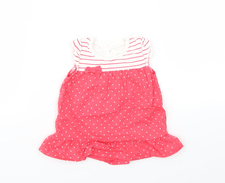 George Boys Red Striped  Fit & Flare  Size 0-3 Months